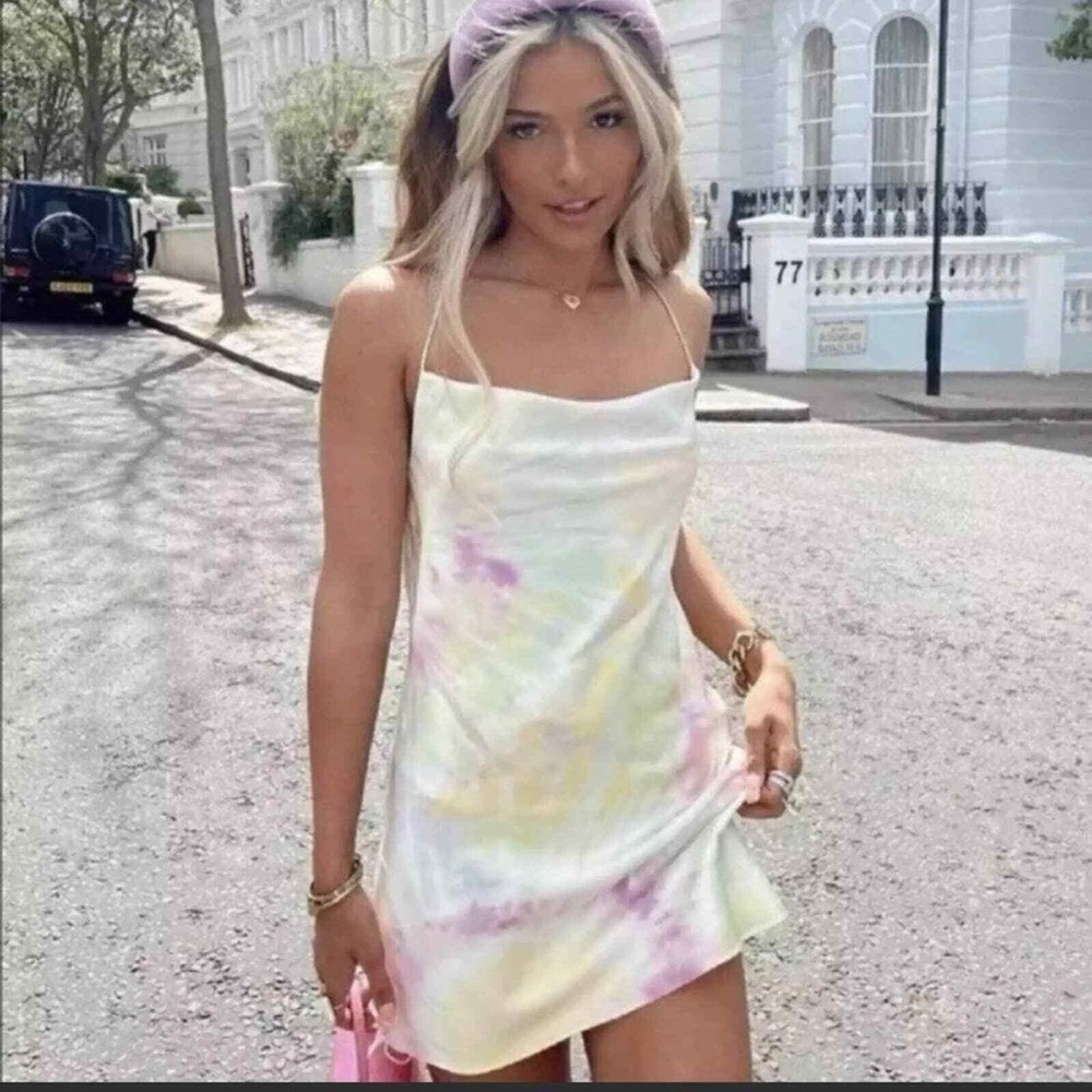 Zara multicolored slip dress
